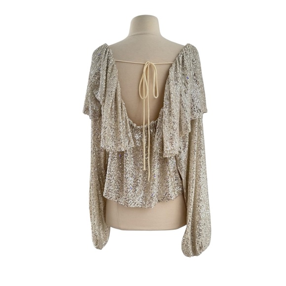 NWT Free People Shimmer Sequin Top - Picture 9 of 13